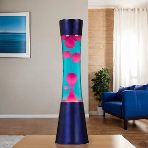 Lavalampe blau pink 39cm - pink, g9